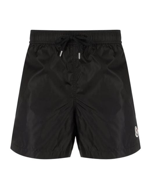 Moncler Black Drawstring Swimming Trunks for men