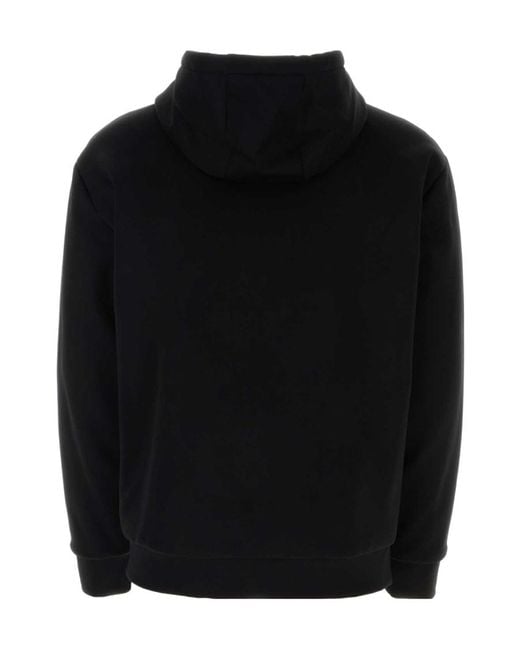 Prada Black Logo-Appliqué Zip-Up Drawstring Hoodie for men