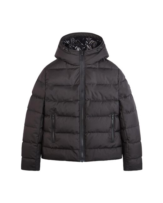 Fay Black Water Repellent Hooded Jacket for men