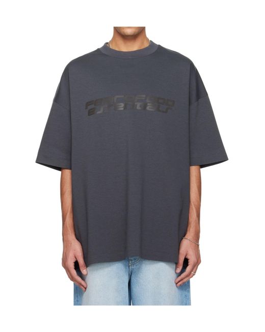 Fear Of God Blue Logo Printed Crewneck T-Shirt for men