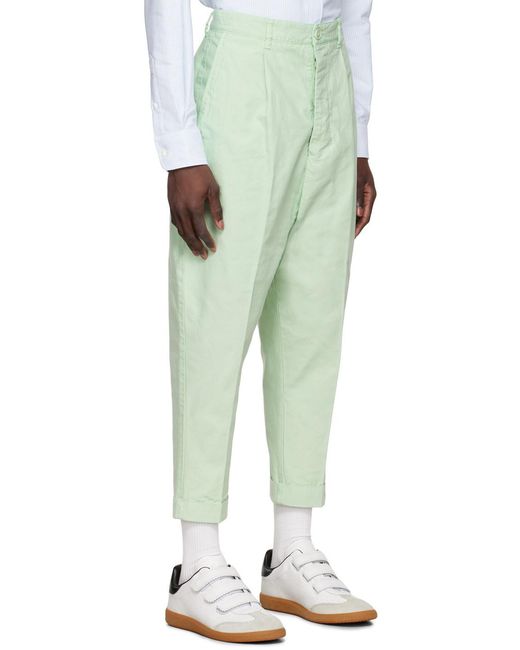 AMI Green Tailored Tapered-Leg Trousers for men