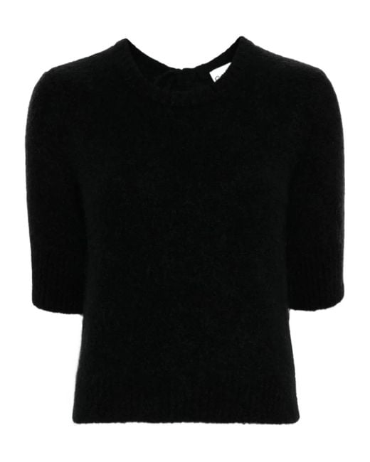 Ganni Black Strap Back Sweater