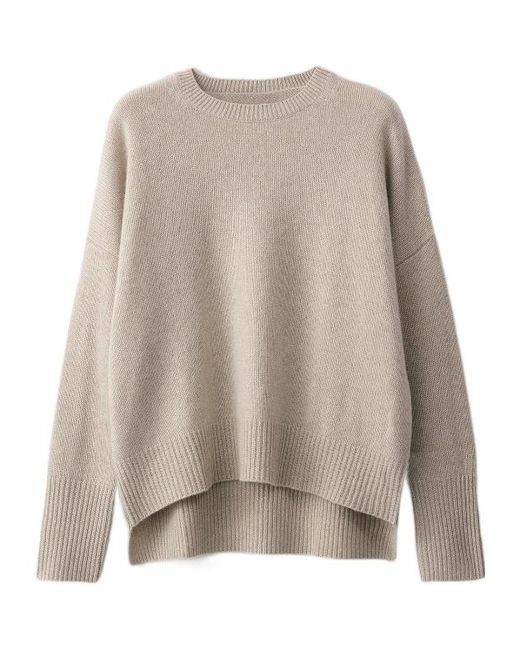 Lisa Yang Natural Mila Crew Neck Sweater