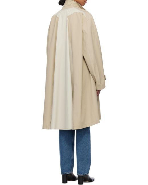 MM6 by Maison Margiela Natural Curved Hem Coat