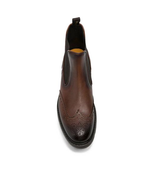 Doucal's Brown Round-Toe Chelsea Boots for men