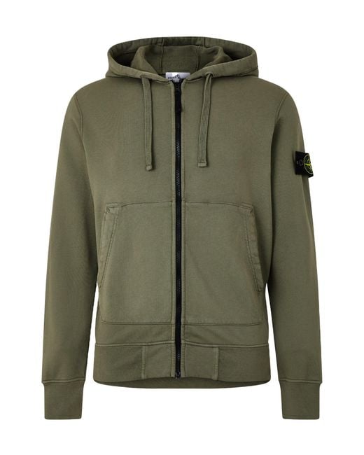 Stone Island Green Simple Hoodie Jacket for men