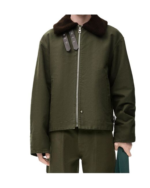 Loewe Green Jacket With Collar for men