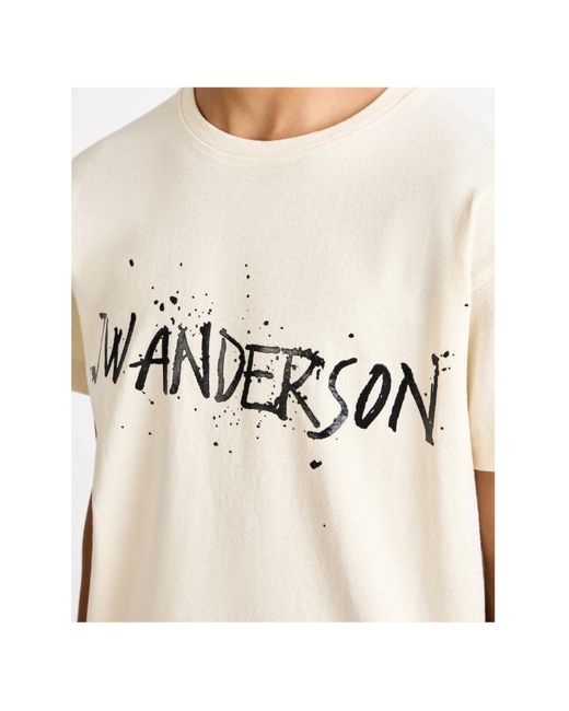 J.W. Anderson White Jw Anderson Logo Printed Crewneck T-Shirt for men