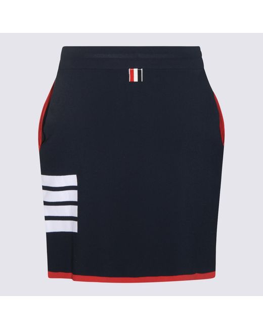 Thom Browne Blue 4-Bar Box Drawstring Mini Skirt
