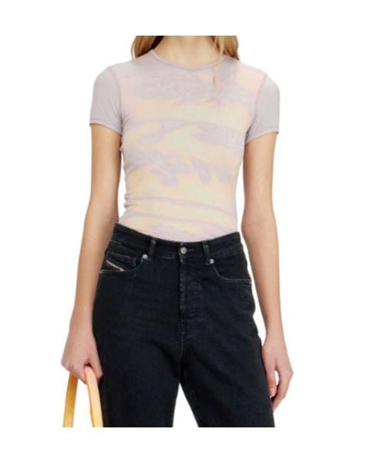 DIESEL Pink Graphic-Print T-Shirt