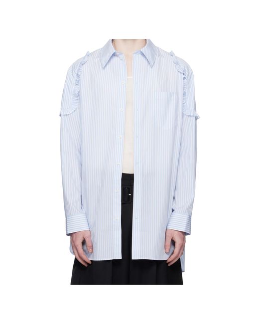 Simone Rocha White Ruffle Shoulder Patch Tunic Shirt for men