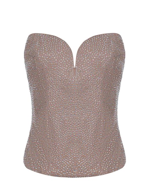 GIUSEPPE DI MORABITO Gray Embellished Bustier