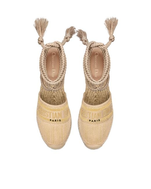 Dior Metallic Lace Straw Shoes