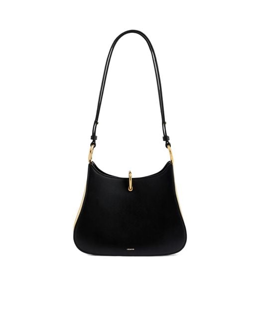 Rabanne Black Medium Ring Shoulder Bag