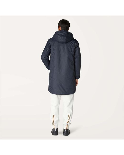 K-Way Blue Le Vrai 3.0 Eiffel Orsetto Hooded Raincoat for men