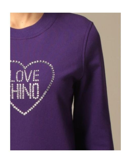 Moschino Purple Logo Round-Necked Sweater