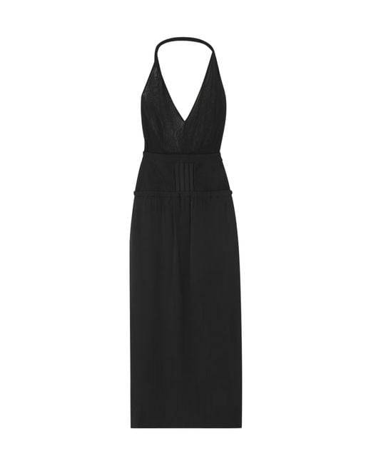 The Attico Black Halterneck Midi Dress