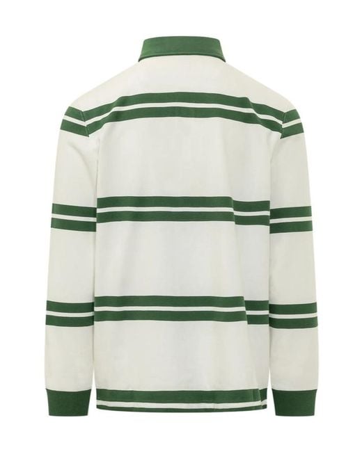 Drole de Monsieur Green Long-Sleeve Polo Shirt for men