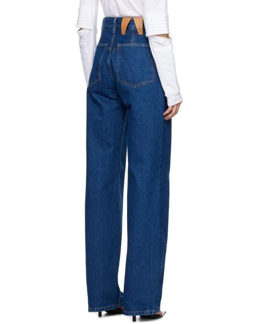 DARKPARK Blue Lu Pleated Straight-Leg Jeans