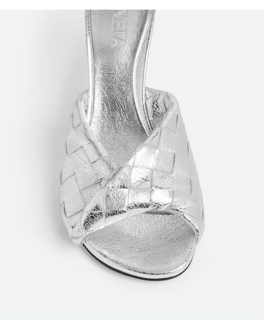Bottega Veneta White Blink Folded Detailed Mules