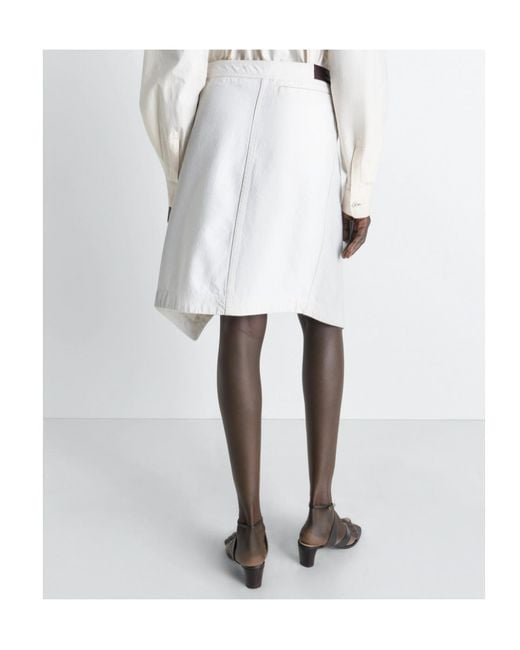 Lemaire White Asymmetric Mini Skirt