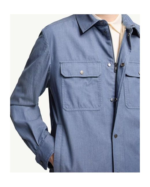Moncler Blue Denim Shirt Jacket for men