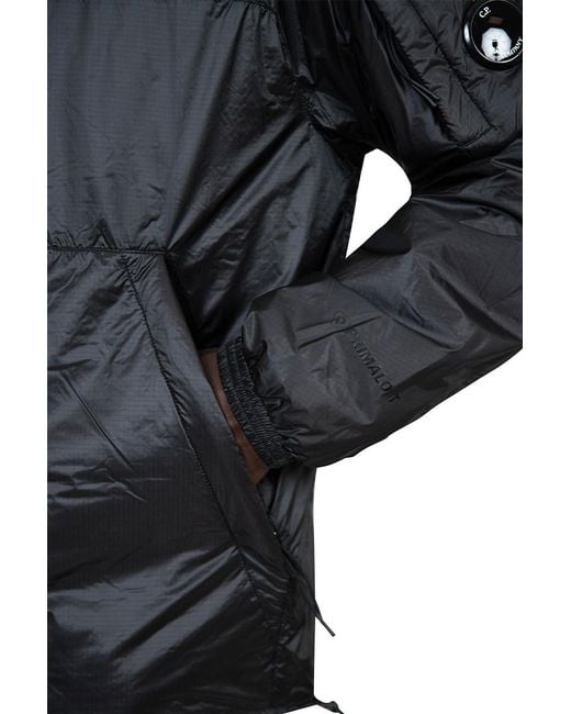 C P Company Black Nada Shell Zipped Hooded Jacket for men