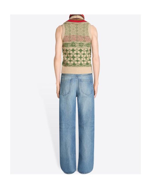 Dries Van Noten Blue Loose Denim Pants for men