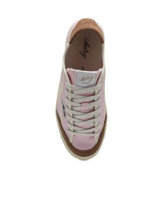 Autry Pink Windscape Canvas Low-Top Sneakers
