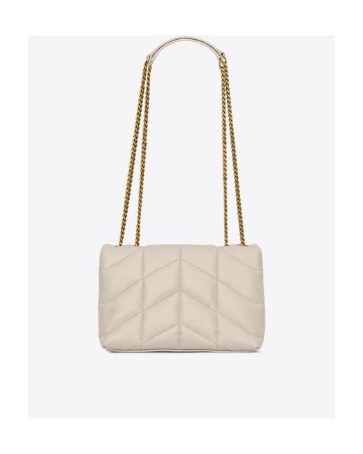Saint Laurent White Toy Quilted Puffer Shoulder Bag