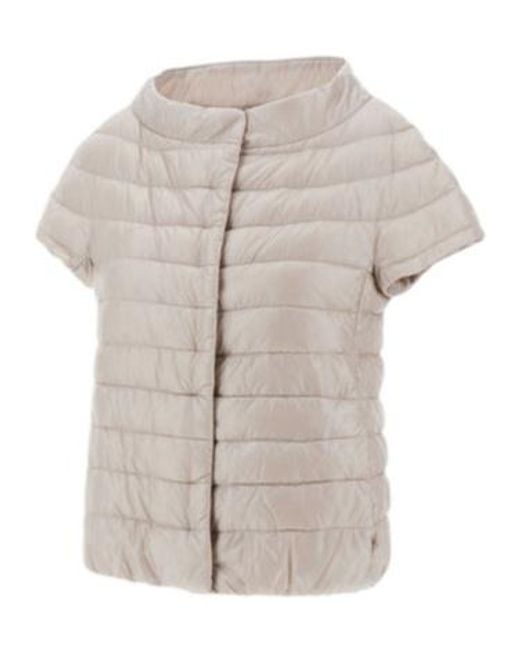 Herno White Short-Sleeve Quilted Jacket