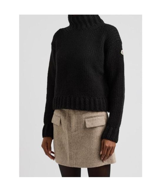 Moncler Black Logo Wool-Blend Jumper