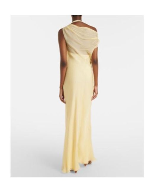 Sir White Strobe Off-Shoulder Maxi Dress