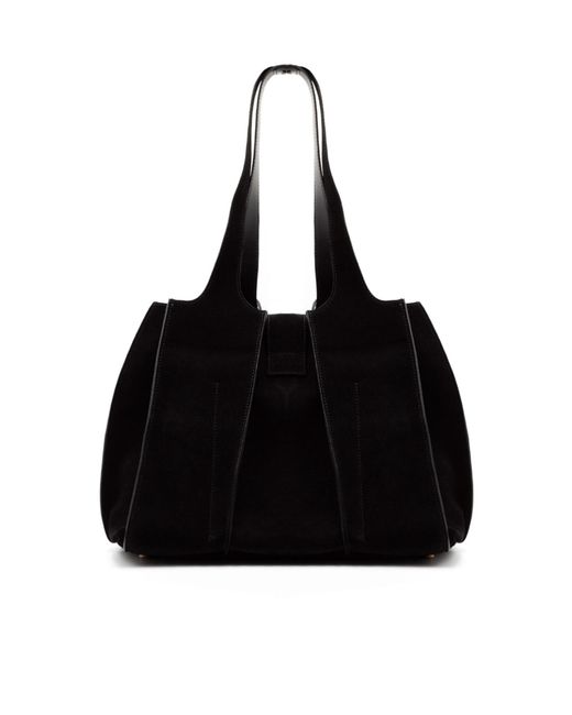 Roberto Festa Black Eloise Ribbed Tote Bag
