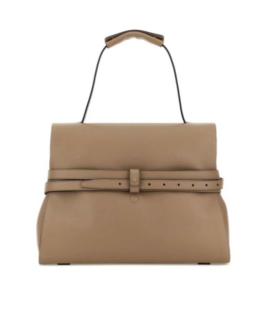 Moschino Natural Logo Embossed Shoulder Bag
