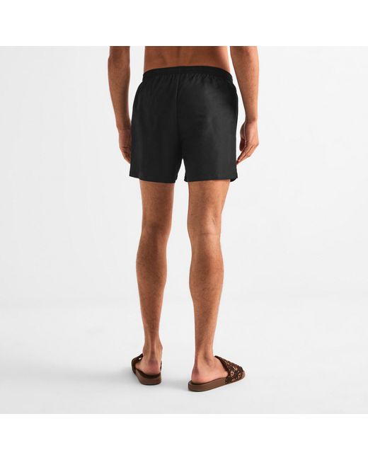 Casablanca Black Elastic Waist Swim Trunks for men