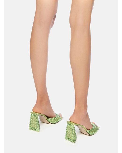 The Attico Green The Mini Devon Embellished Mules