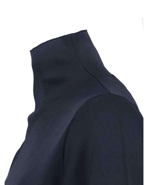 Calvin Klein Blue Stretch-Knit Mock-Neck Mini Dress