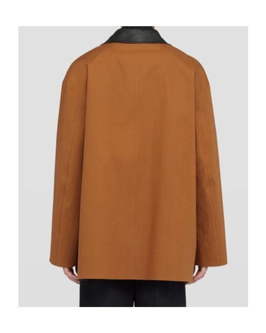 Jil Sander Brown Lightweight Caban Coat for men