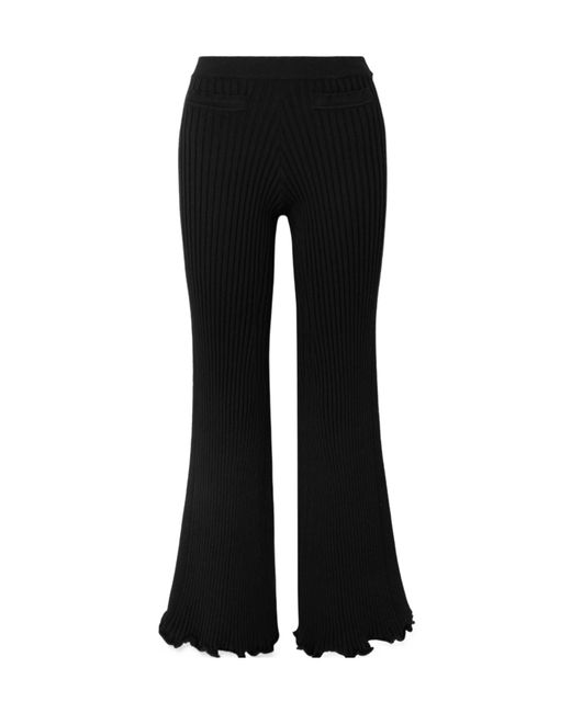 Rabanne Black Ribbed Trousers