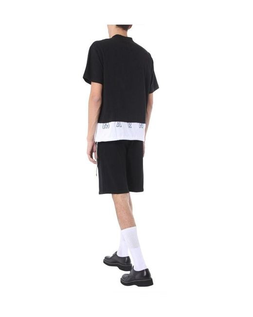 Marni Black Colour Block T-Shirt for men