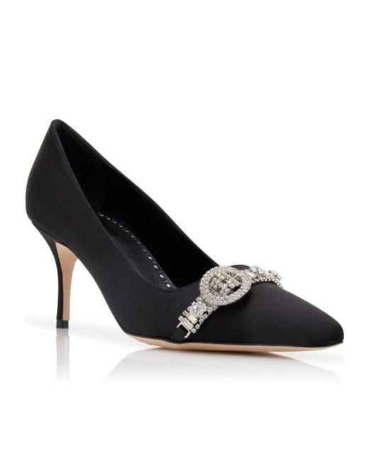 Manolo Blahnik Black Asapump Embellished Pumps