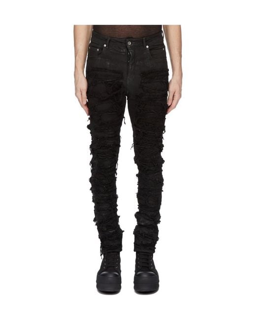 Rick Owens Black Luxor Detroit Low-Rise Skinny Jeans for men