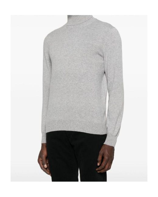 Gran Sasso Gray Turtleneck Cashmere Sweater for men