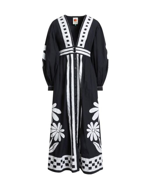 Farm Rio Black Maxi Dress Cotton
