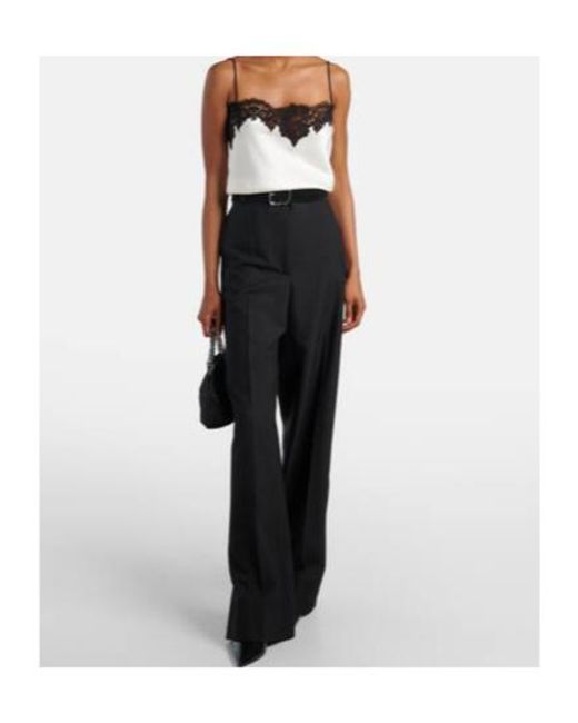 Stella McCartney White Lace-Trimmed Satin Camisole