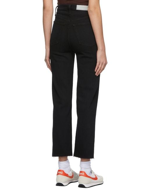 Re/done Black High-Rise Straight-Leg Jeans