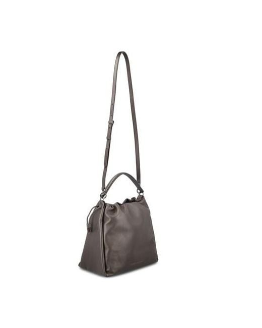 Brunello Cucinelli Gray Drawstring Tote Bag