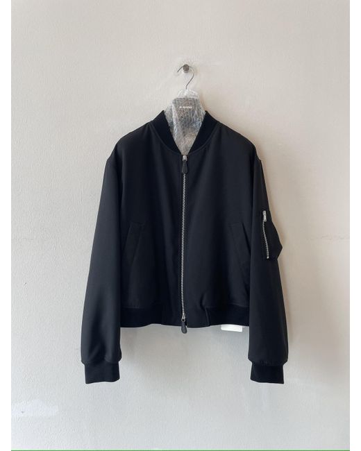 Jil Sander Blue Padded Bomber Jacket for men