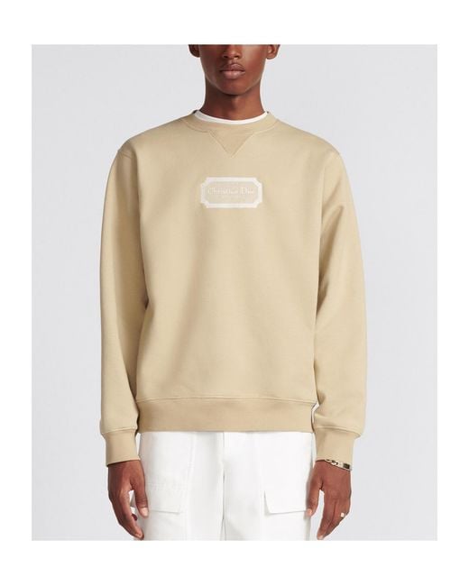 Dior White Homme Logo Patch Crewneck Sweatshirt for men